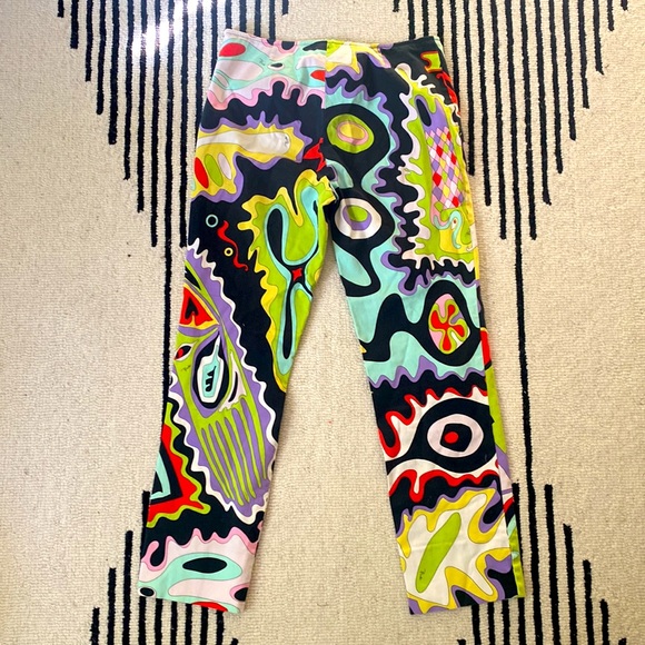 Straight leg designer PUCCI Cropped Ankle Pants sz 40/10 - Picture 8 of 9